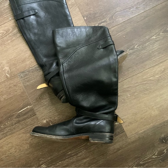 Black Leather Knee-High Boots - Picture 6 of 11